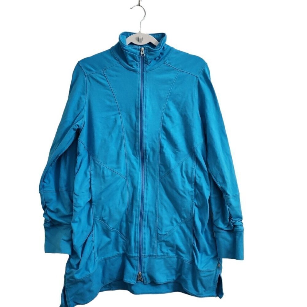 Neon Buddha Ameena Jacket Womens Large Turquoise Blue‎ Full Zip Stretch